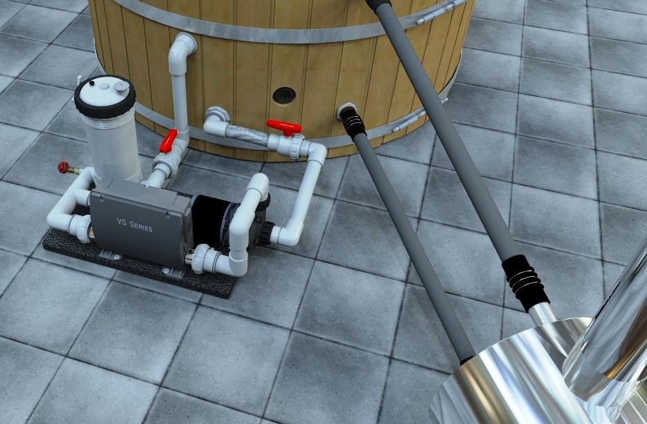 Hybrid Electric Wood Fired Hot Tub/Pool Heating System